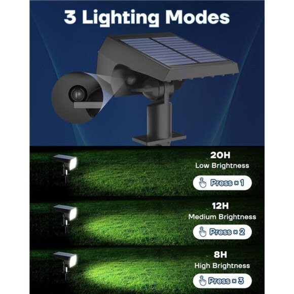 Outdoor Solar Lights Waterproof IP68 LED Spot Lights Yard Patio Garden Pathway - Picture 2 of 7